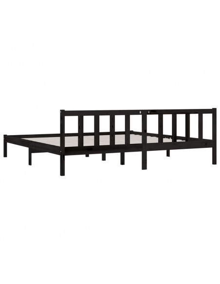 Giroletto Nero in Legno Massello di Pino 200x200 cm