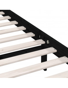 Giroletto Nero in Legno Massello di Pino 90x190 cm Single