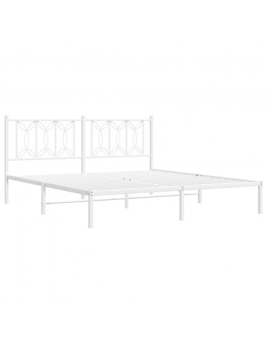 Giroletto con Testiera Metallo Bianco 180x200 cm