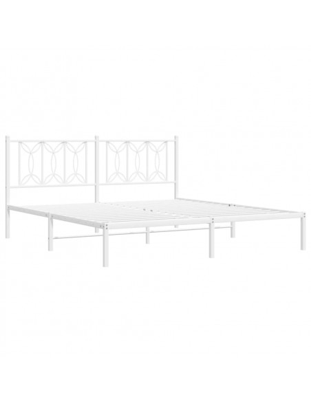Giroletto con Testiera Metallo Bianco 180x200 cm