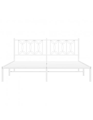 Giroletto con Testiera Metallo Bianco 180x200 cm