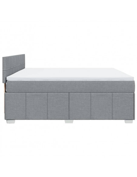 Giroletto a Molle con Materasso Grigio Chiaro180x200 cm Tessuto