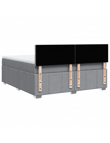 Giroletto a Molle con Materasso Grigio Chiaro180x200 cm Tessuto