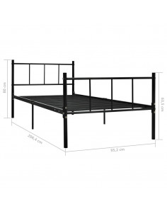 Giroletto Nero in Metallo 90x200 cm