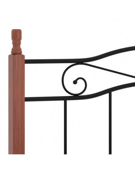 Giroletto Nero in Metallo e Legno Massello di Rovere 120x200 cm