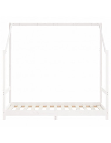 Giroletto per Bambini Bianco 2x(80x160)cm Legno Massello Pino