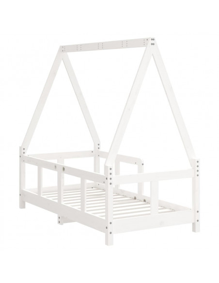 Giroletto per Bambini Bianco 70x140cm in Legno Massello di Pino