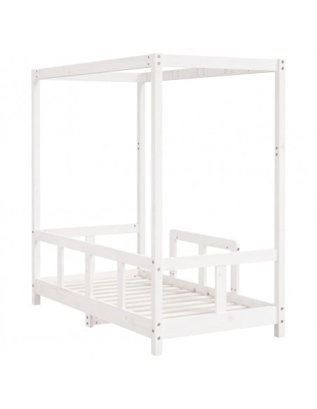Giroletto per Bambini Bianco 70x140cm in Legno Massello di Pino