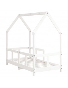 Giroletto per Bambini Bianco 70x140cm in Legno Massello di Pino