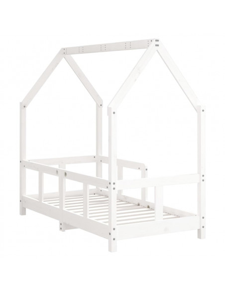 Giroletto per Bambini Bianco 70x140cm in Legno Massello di Pino