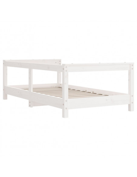 Giroletto per Bambini Bianco 70x140cm in Legno Massello di Pino