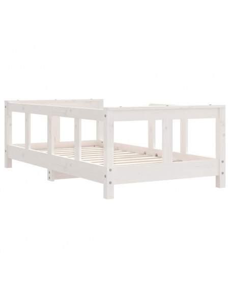 Giroletto per Bambini Bianco 70x140cm in Legno Massello di Pino