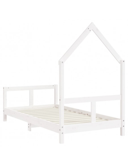 Giroletto per Bambini Bianco 80x160cm in Legno Massello di Pino