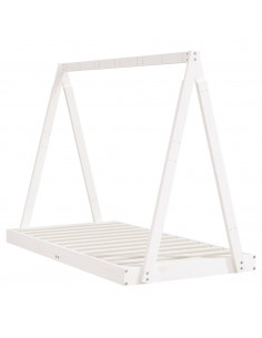 Giroletto per Bambini Bianco 80x160cm in Legno Massello di Pino