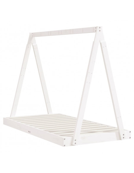 Giroletto per Bambini Bianco 80x160cm in Legno Massello di Pino