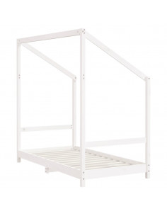 Giroletto per Bambini Bianco 80x160cm in Legno Massello di Pino