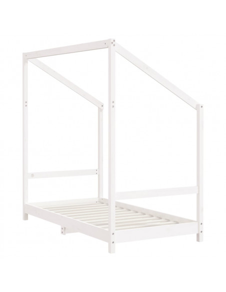 Giroletto per Bambini Bianco 80x160cm in Legno Massello di Pino