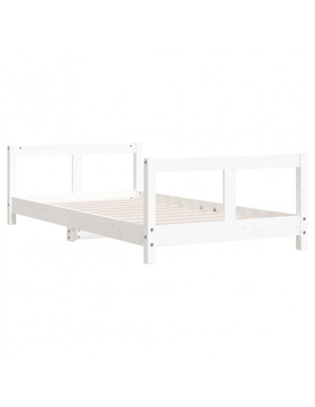 Giroletto per Bambini Bianco 80x160cm in Legno Massello di Pino