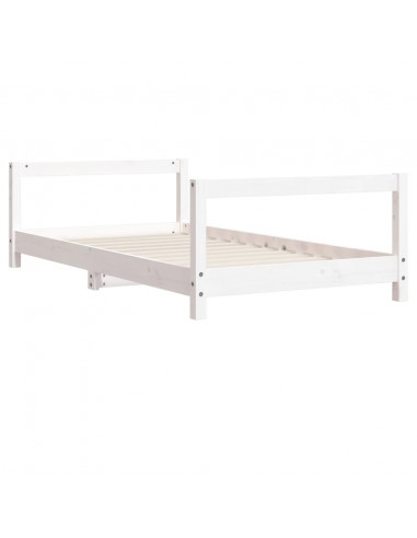Giroletto per Bambini Bianco 80x160cm in Legno Massello di Pino
