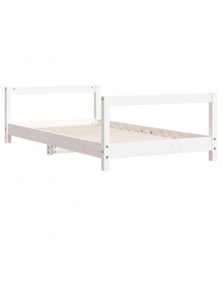 Giroletto per Bambini Bianco 80x160cm in Legno Massello di Pino