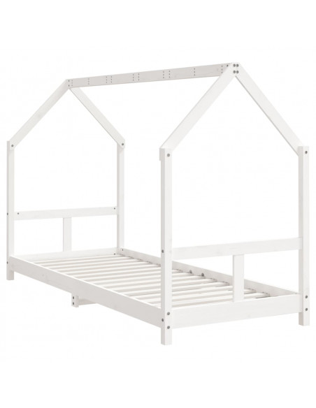 Giroletto per Bambini Bianco 80x200cm in Legno Massello di Pino