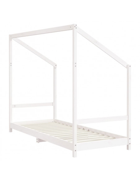 Giroletto per Bambini Bianco 80x200cm in Legno Massello di Pino