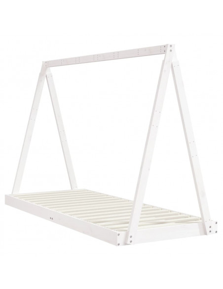 Giroletto per Bambini Bianco 80x200cm in Legno Massello di Pino