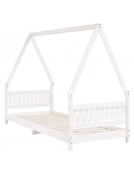 Giroletto per Bambini Bianco 80x200cm in Legno Massello di Pino