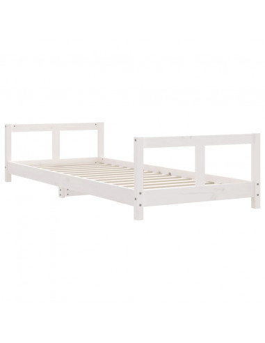 Giroletto per Bambini Bianco 80x200cm in Legno Massello di Pino
