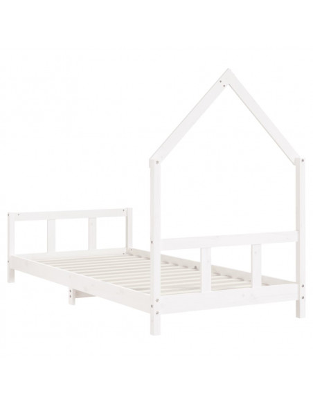 Giroletto per Bambini Bianco 90x190cm in Legno Massello di Pino