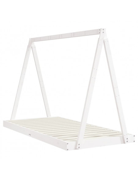 Giroletto per Bambini Bianco 90x190cm in Legno Massello di Pino