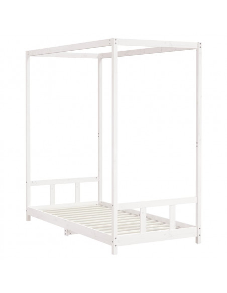 Giroletto per Bambini Bianco 90x190cm in Legno Massello di Pino