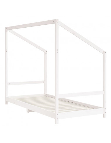 Giroletto per Bambini Bianco 90x190cm in Legno Massello di Pino