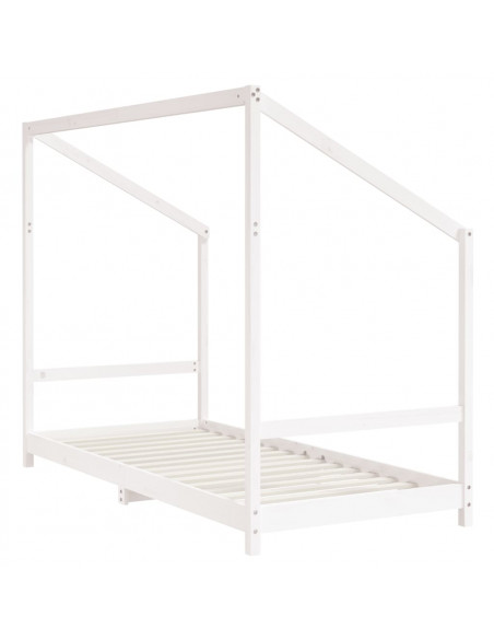Giroletto per Bambini Bianco 90x190cm in Legno Massello di Pino