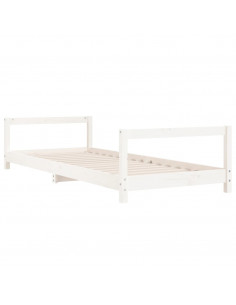 Giroletto per Bambini Bianco 90x190cm in Legno Massello di Pino