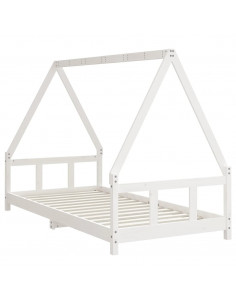 Giroletto per Bambini Bianco 90x190cm in Legno Massello di Pino