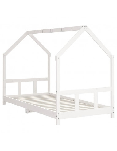 Giroletto per Bambini Bianco 90x200cm in Legno Massello di Pino