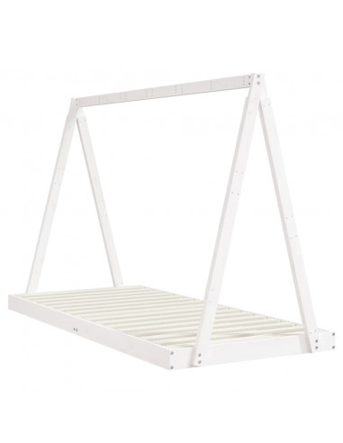 Giroletto per Bambini Bianco 90x200cm in Legno Massello di Pino