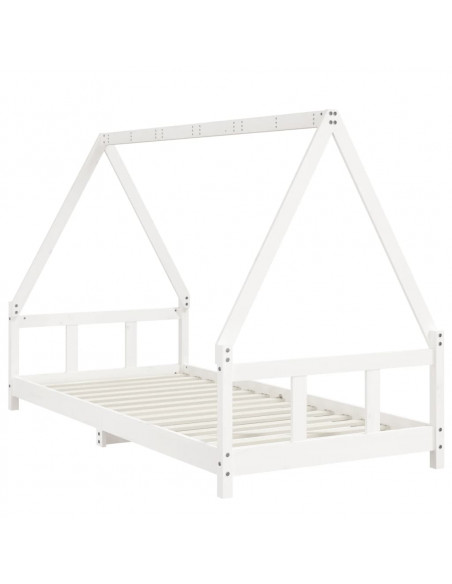 Giroletto per Bambini Bianco 90x200cm in Legno Massello di Pino