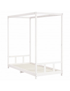 Giroletto per Bambini Bianco 90x200cm in Legno Massello di Pino