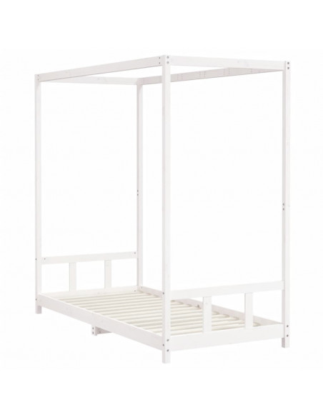 Giroletto per Bambini Bianco 90x200cm in Legno Massello di Pino