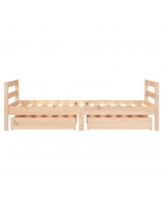 Giroletto per Bambini con Cassetti 80x160cm Legno Massello Pino
