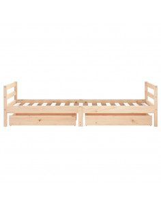 Giroletto per Bambini con Cassetti 90x190cm Legno Massello Pino
