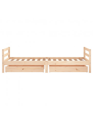 Giroletto per Bambini con Cassetti 90x190cm Legno Massello Pino