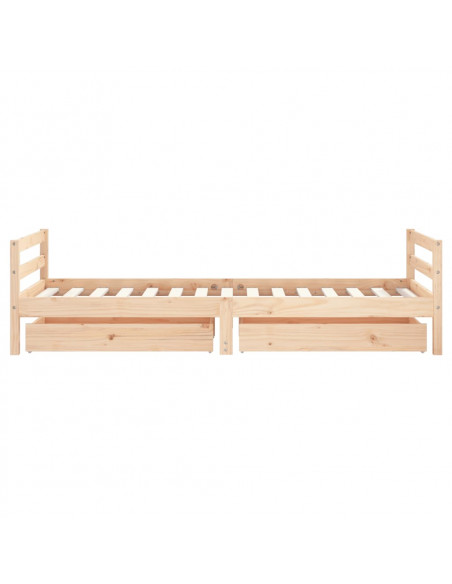 Giroletto per Bambini con Cassetti 90x190cm Legno Massello Pino
