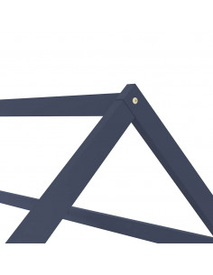 Giroletto per Bambini Grigio in Legno Massello di Pino 80x160cm
