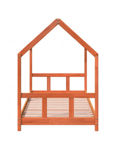 Giroletto per Bambini Marrone Cera 90x190cm Legno Massello Pino