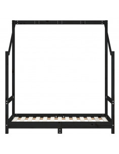 Giroletto per Bambini Nero 2x(70x140) cm Legno Massello di Pino