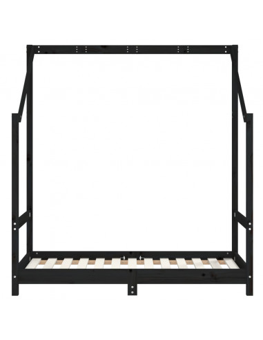 Giroletto per Bambini Nero 2x(70x140) cm Legno Massello di Pino