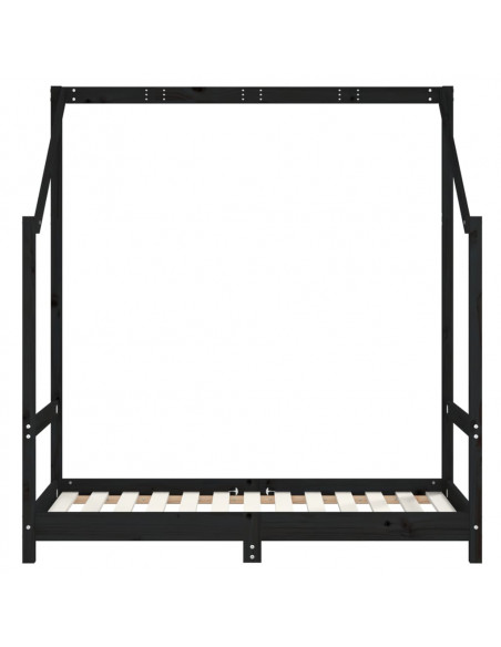 Giroletto per Bambini Nero 2x(70x140) cm Legno Massello di Pino